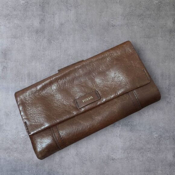 Fossil Brown Leather Wallet - Picture 1 of 8